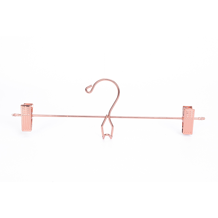 Economy fashion pink gold bottom hanger with clips for underpants display (2)